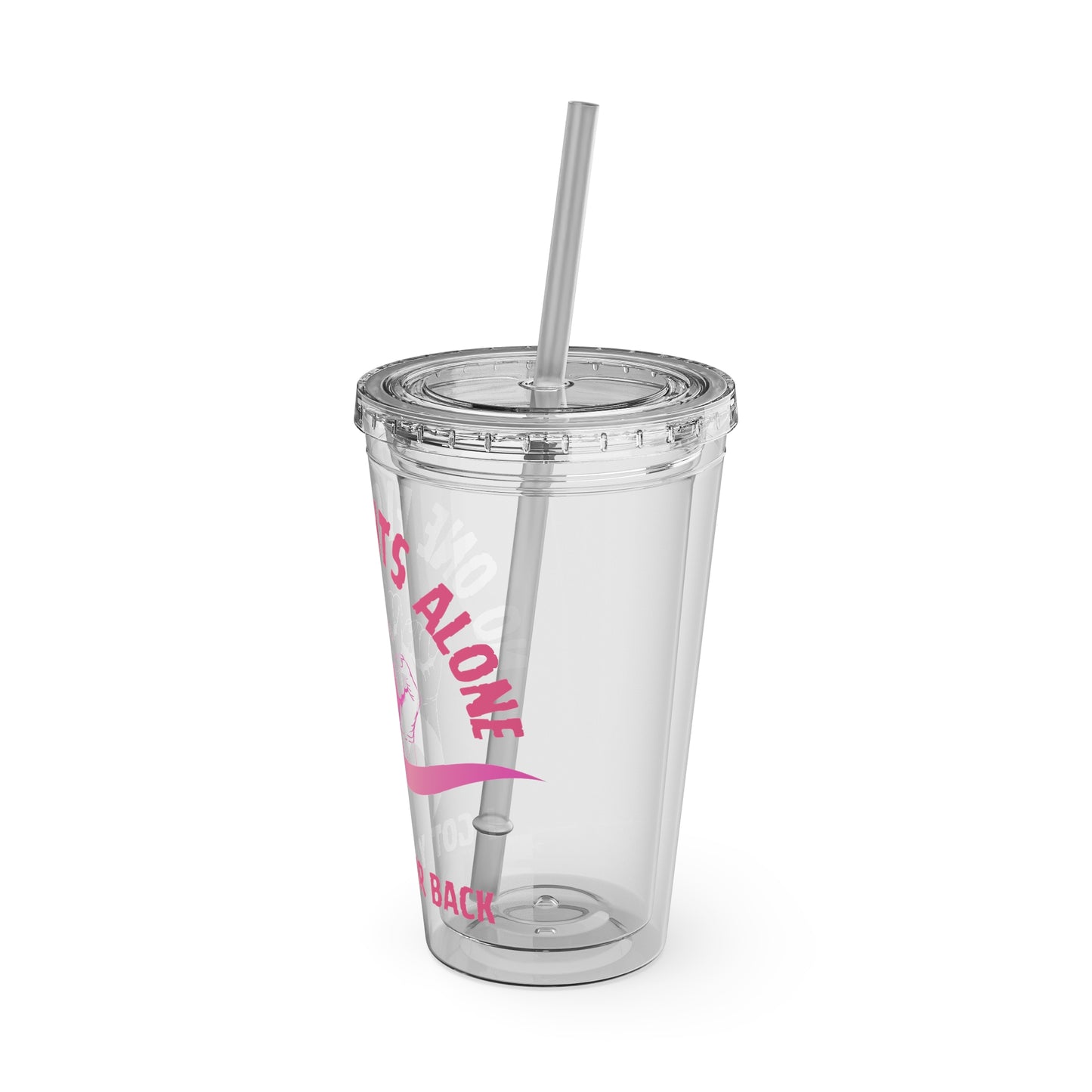 "No One Fights Alone" 16oz Tumbler with Straw