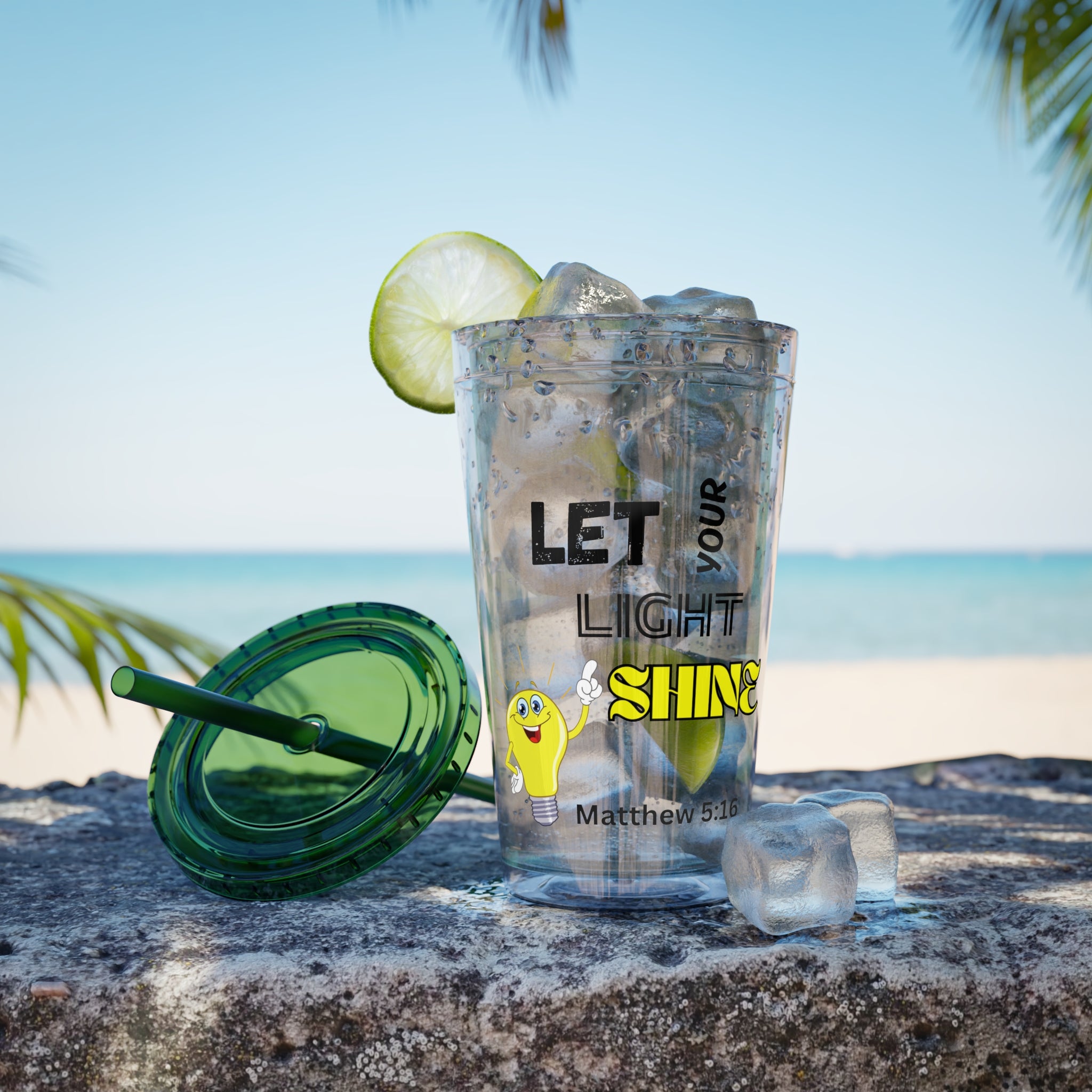 Let Your Light Shine 16oz Tumbler With Straw