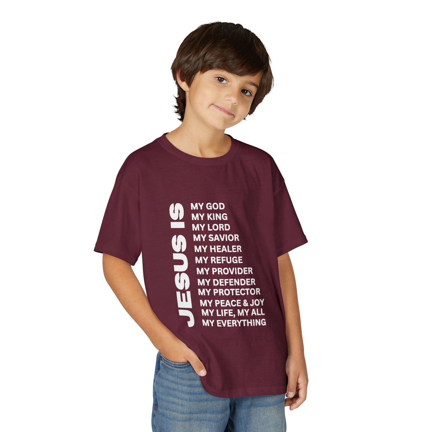 Christian JESUS IS Youth Short Sleeve - White