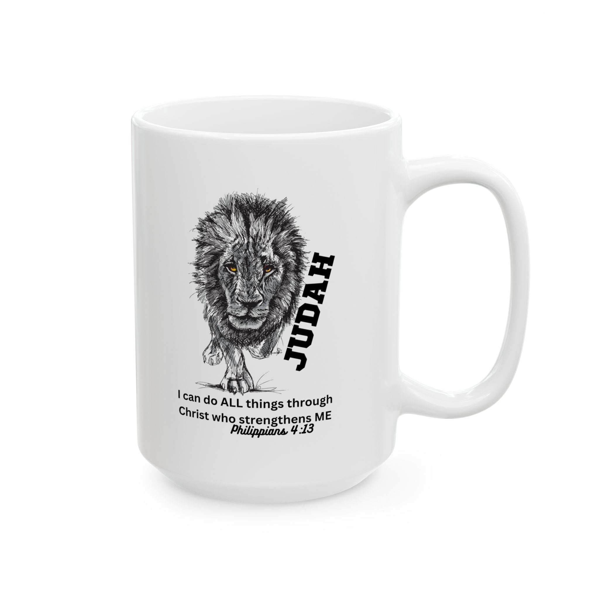 Lion of Judah Coffee Mug (11oz & 15oz) — 'I can do ALL things through Christ'