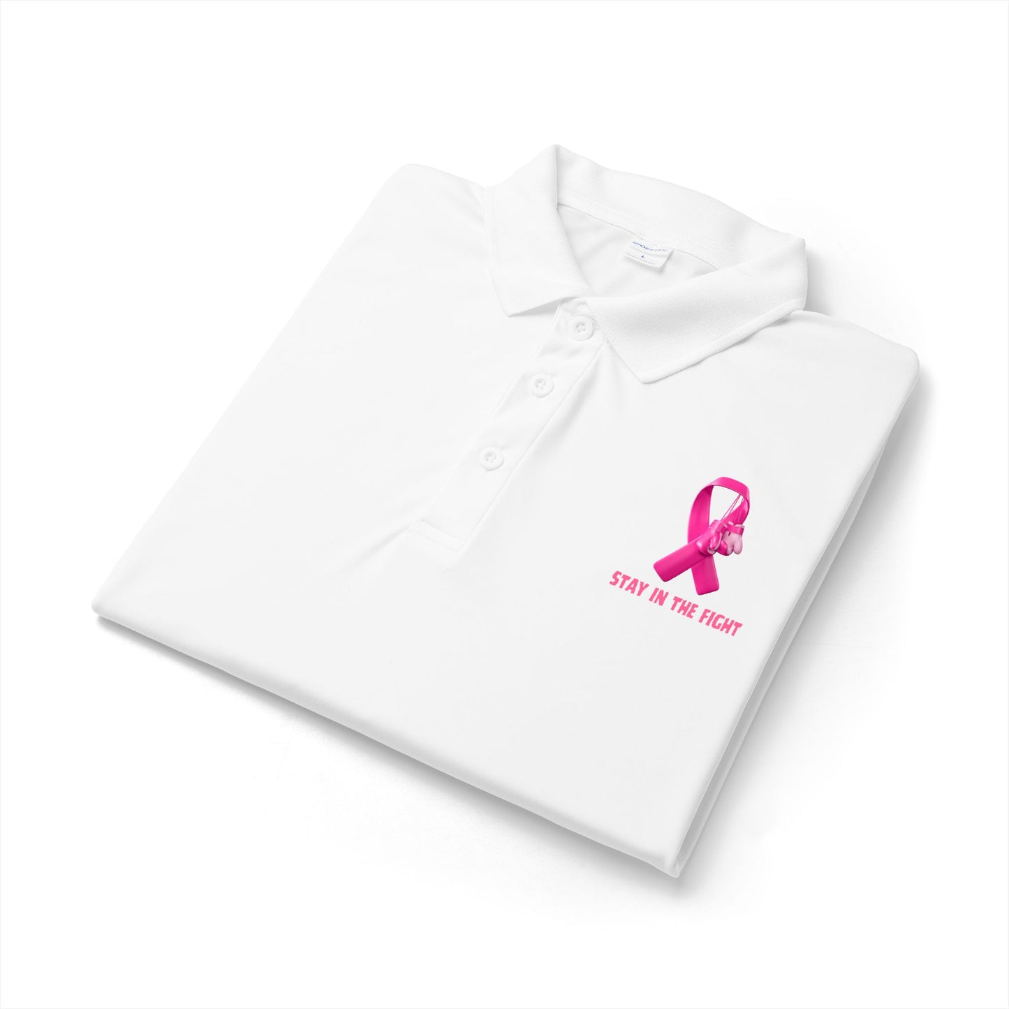 Breast Cancer Pink Ribbon “Stay in the Fight” Polo