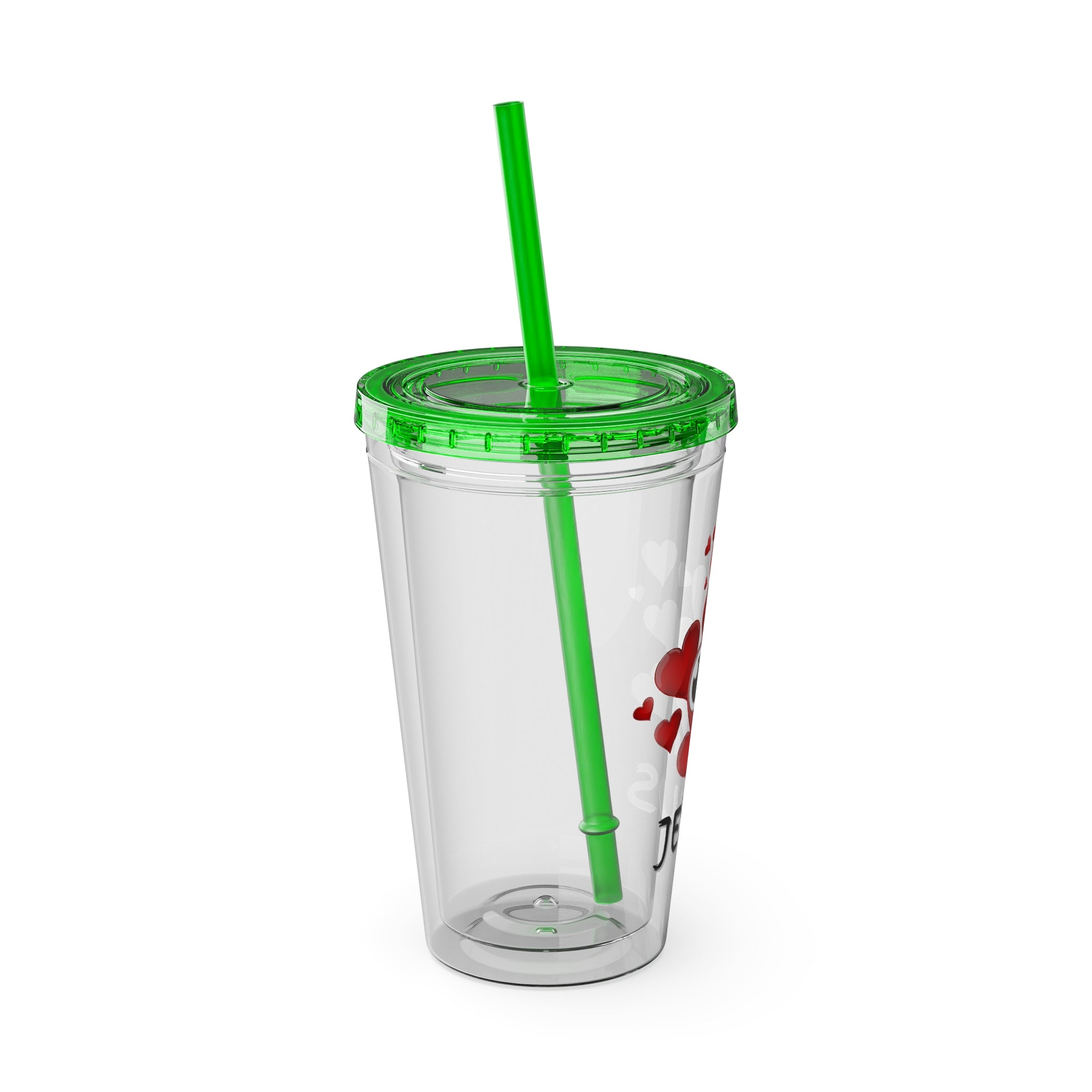 Jesus Heart Love 16oz Tumbler with Straw