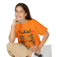 Bible Emergency Numbers Youth T-Shirt — Black
