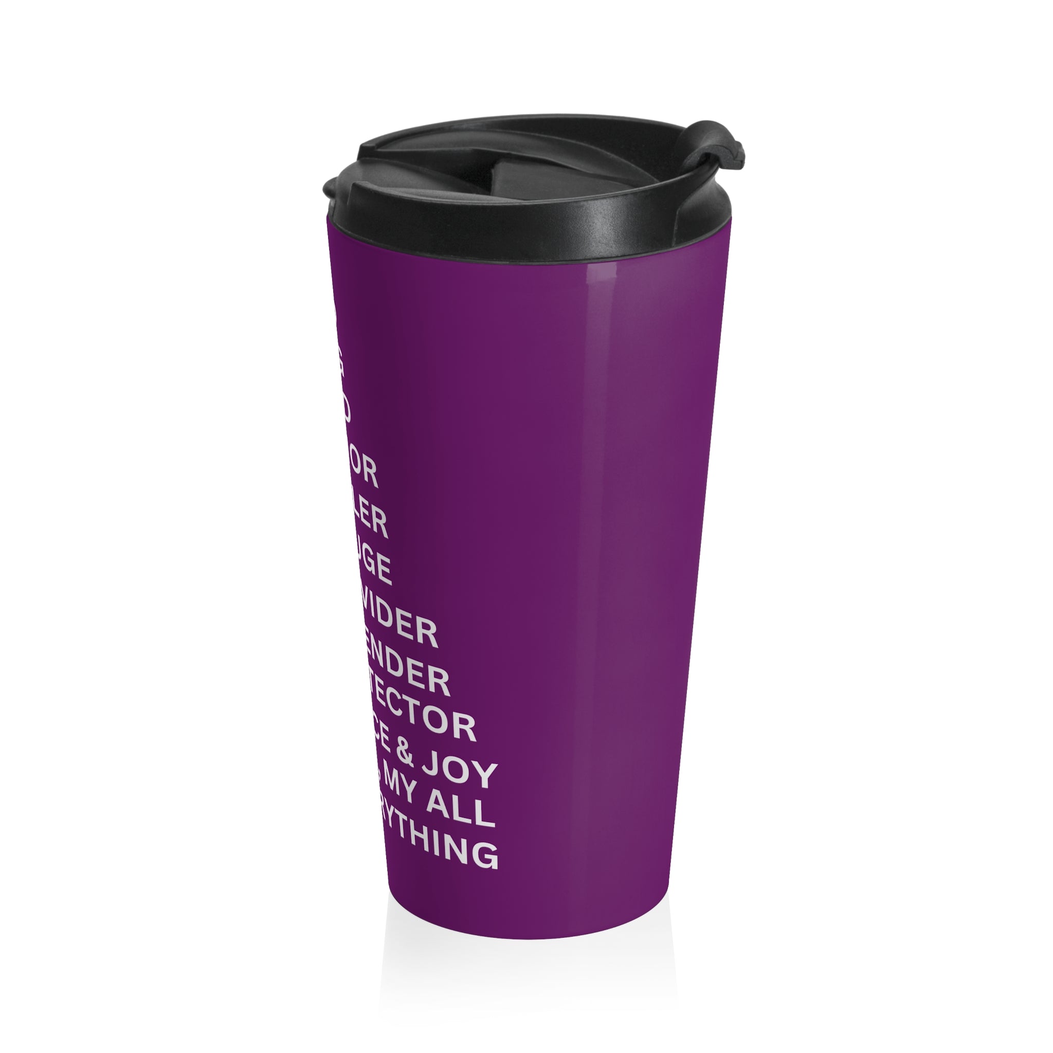 Christian JESUS IS Purple Stainless Steel Travel Mug - White