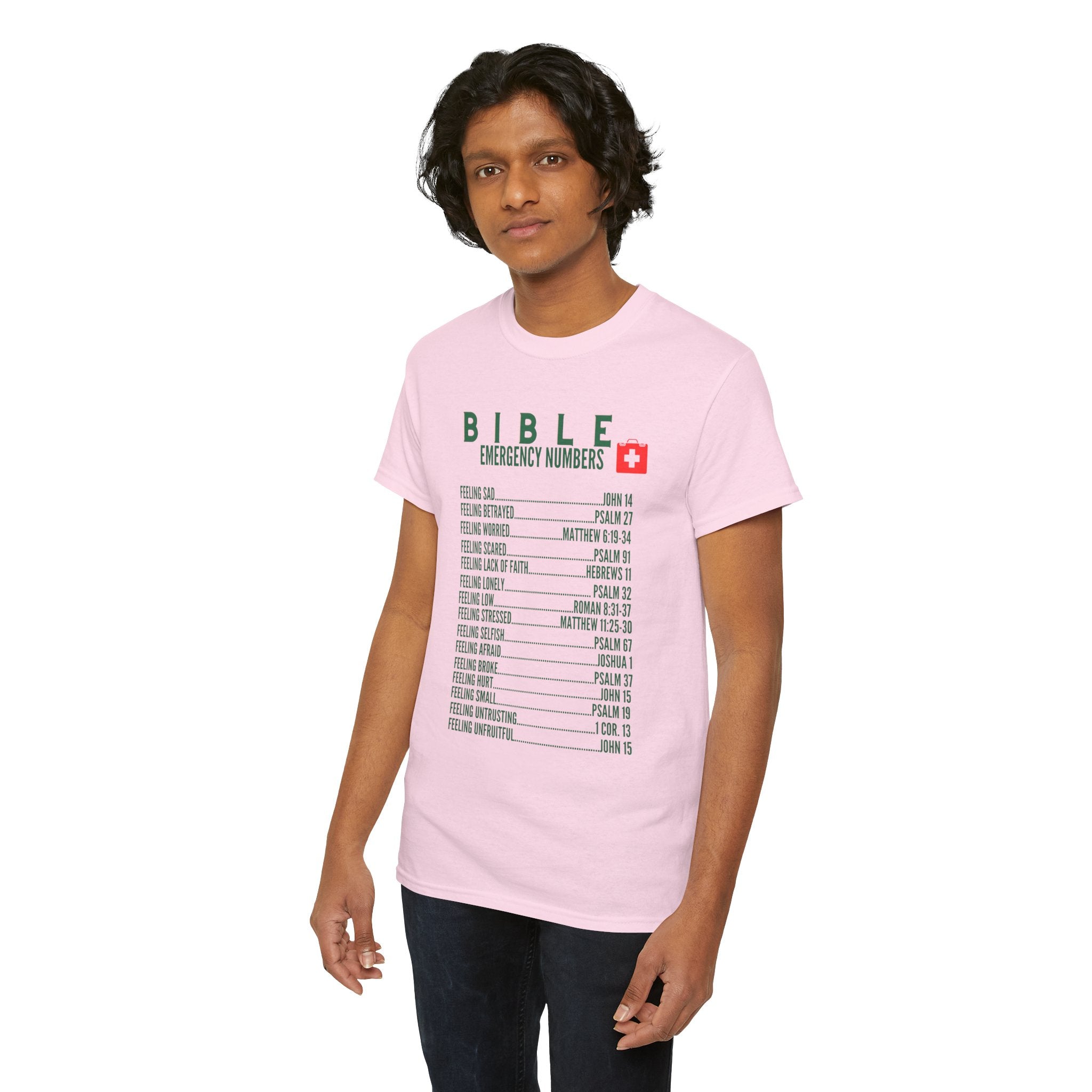 Bible Emergency Numbers Tee - Green