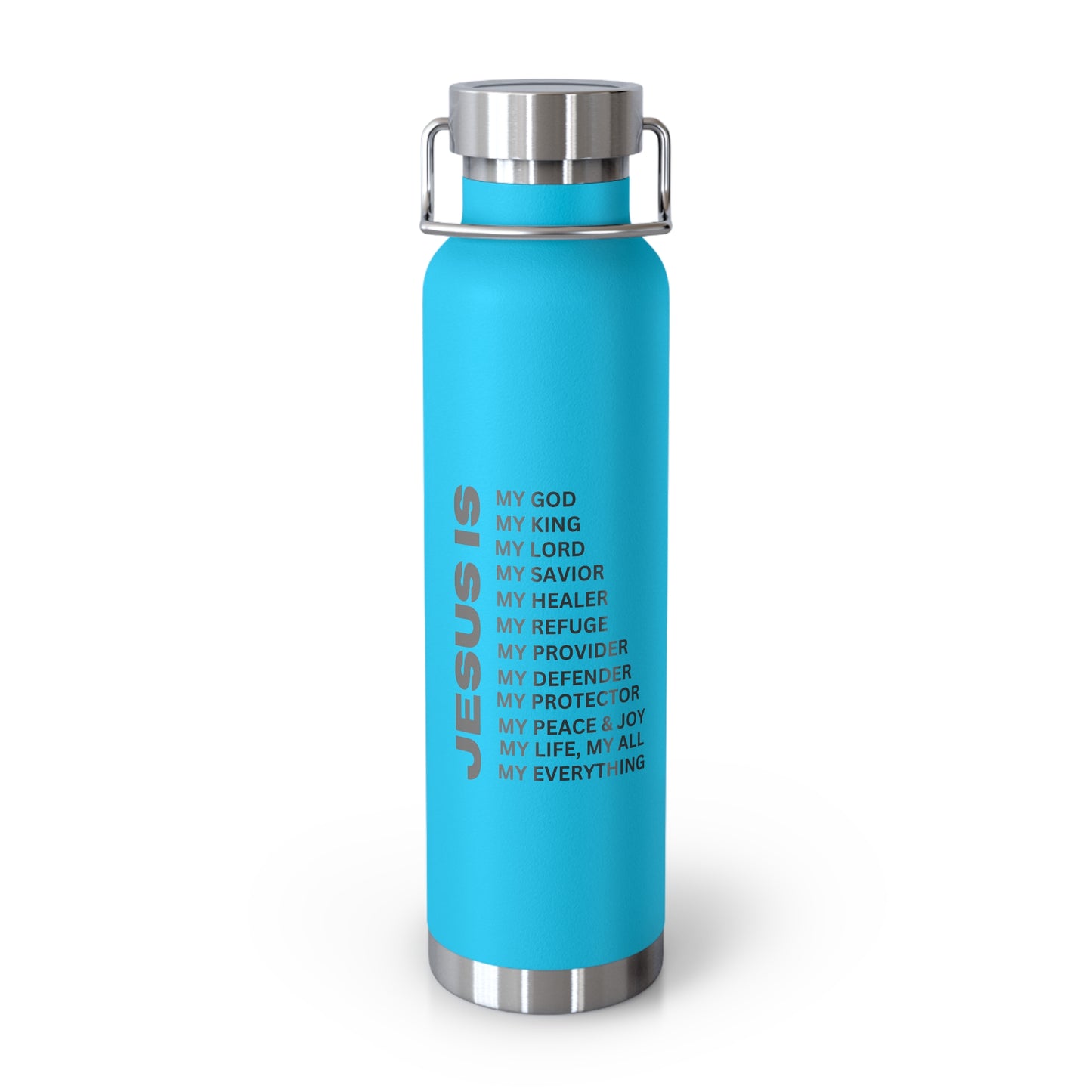 Christian JESUS IS 22oz Insulated Water Bottle - Black