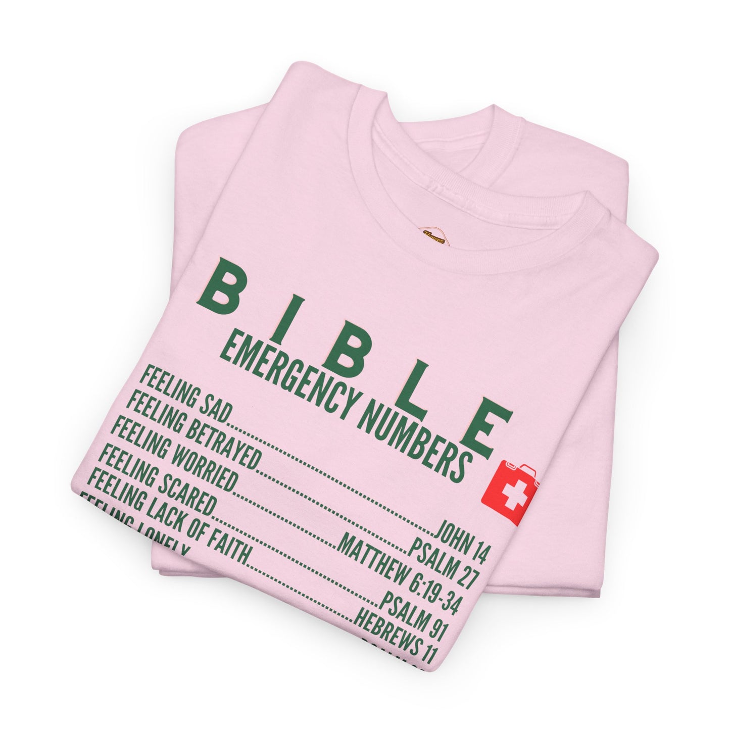 Bible Emergency Numbers Tee - Green