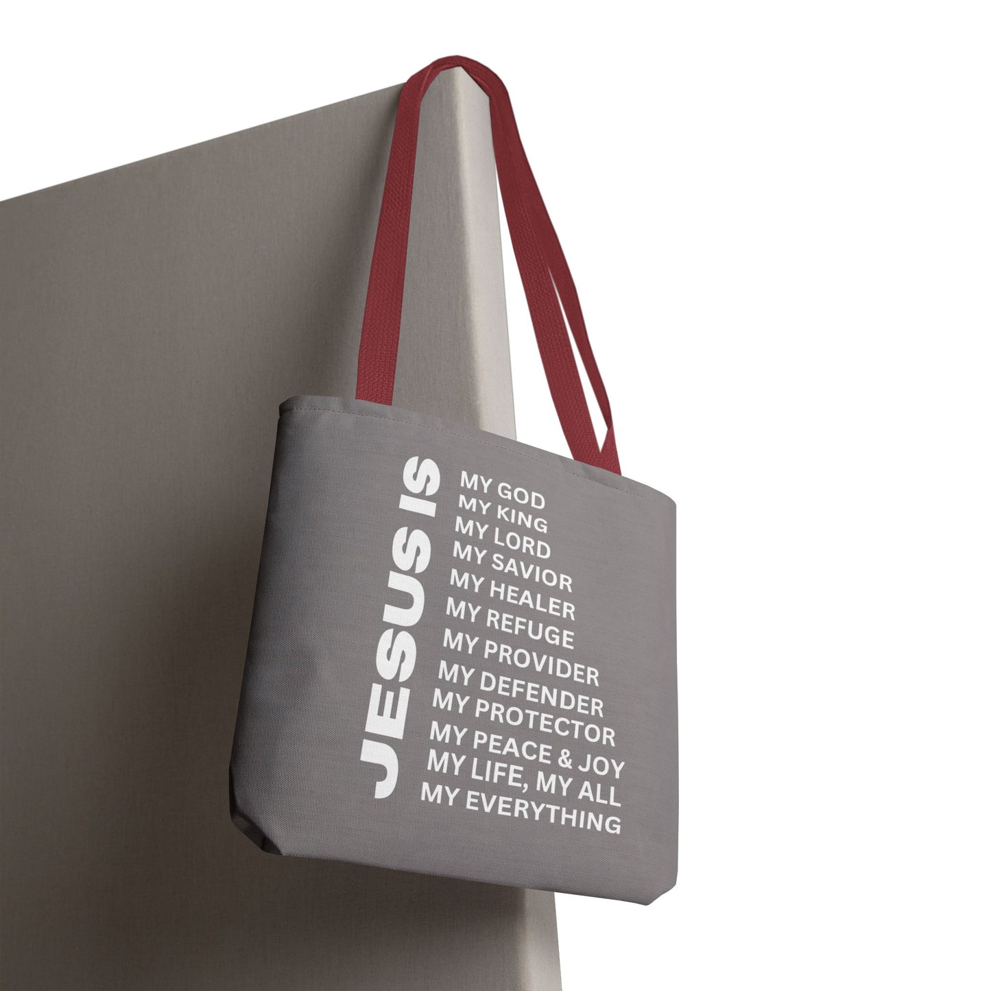 Christian JESUS IS Tote Bag - Grey
