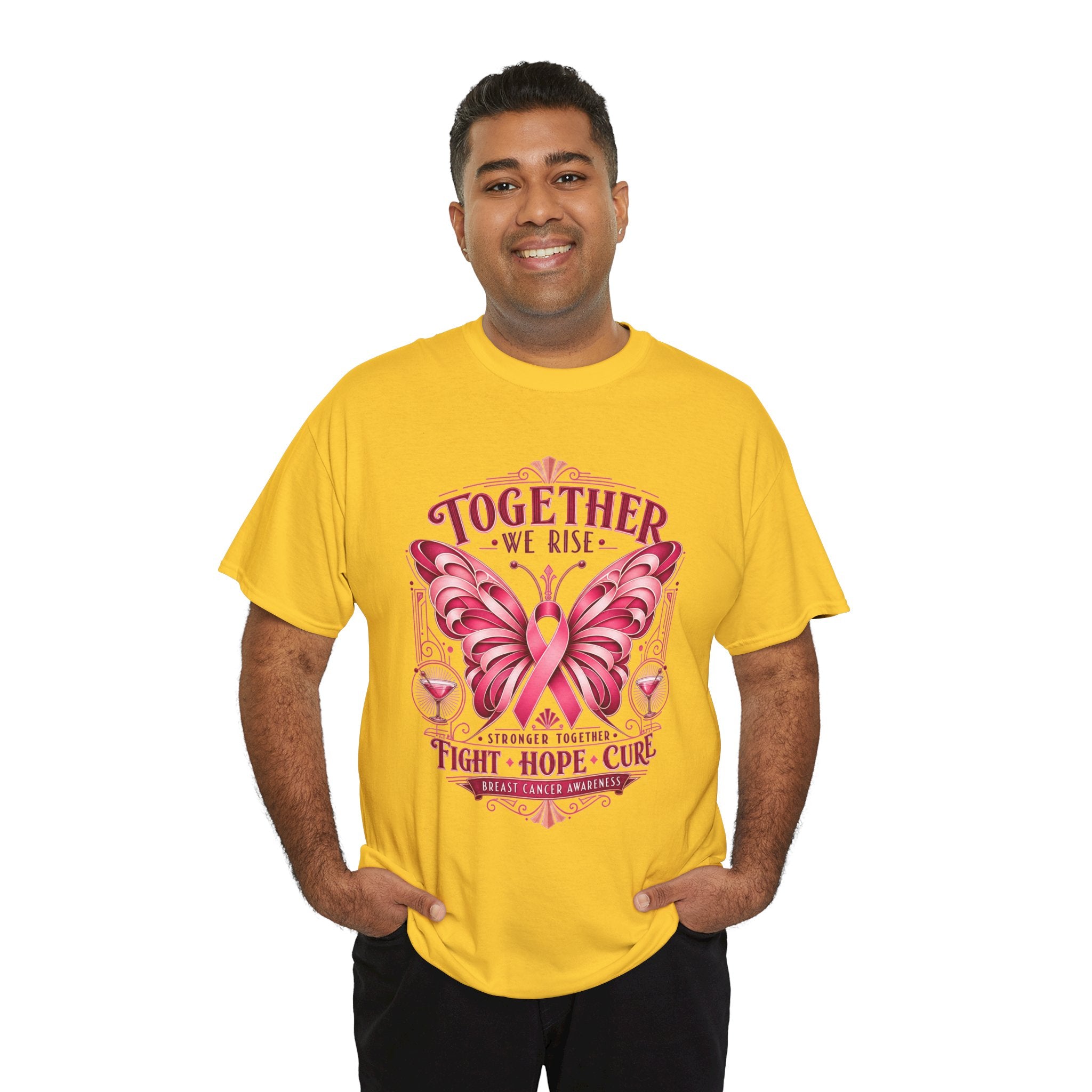 Together We Rise Breast Cancer Awareness T-Shirt — Fight Hope Cure Tee