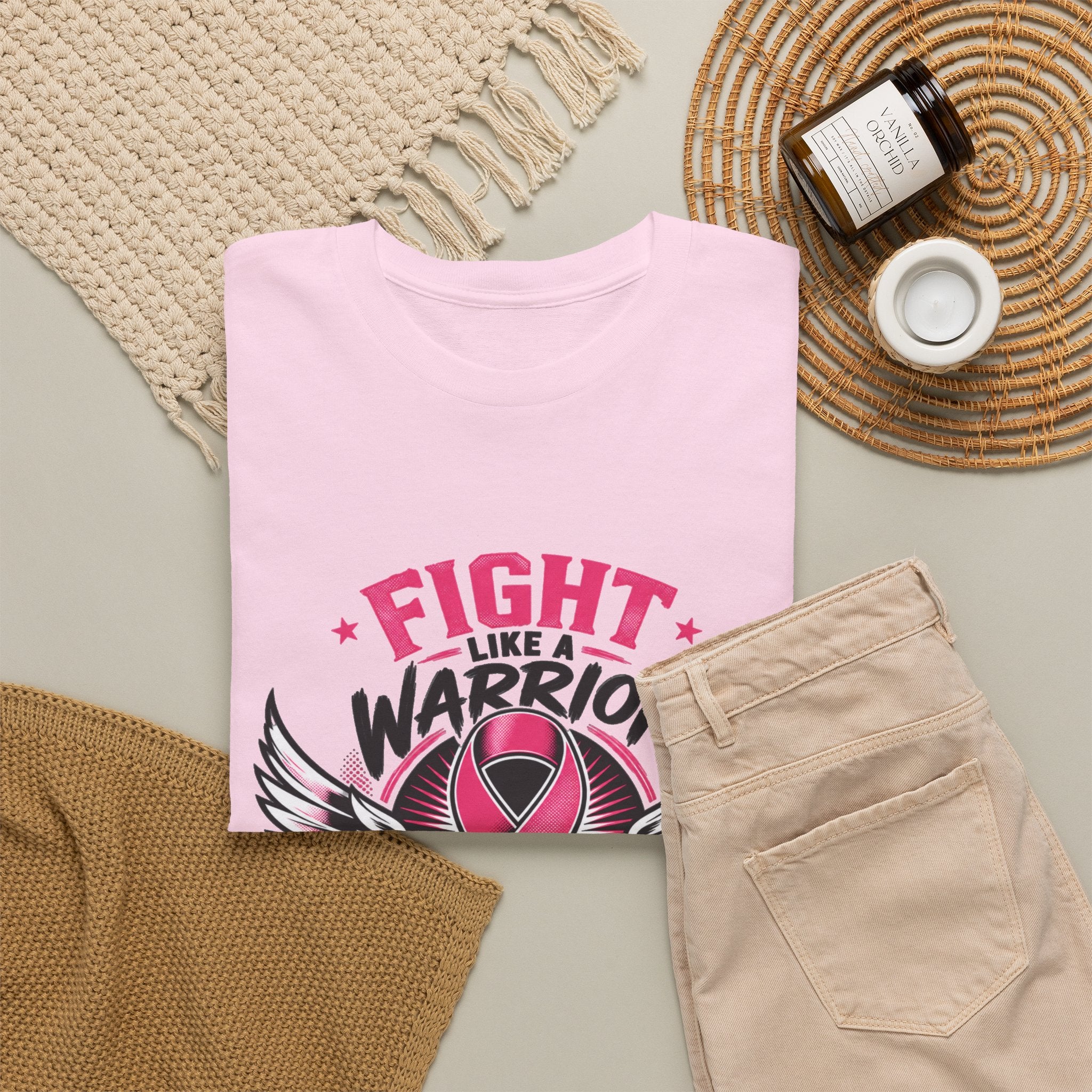 Fight Like a Warrior, Survive Like a Champion Breast Cancer Awareness T-Shirt