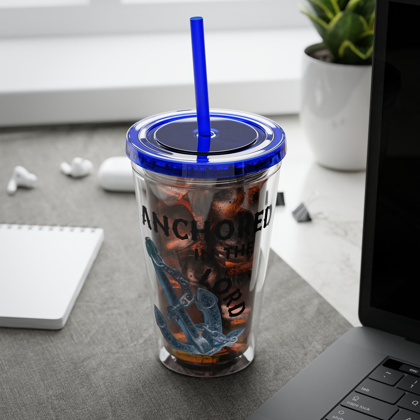 Anchored in the Lord 16oz Tumbler with Straw