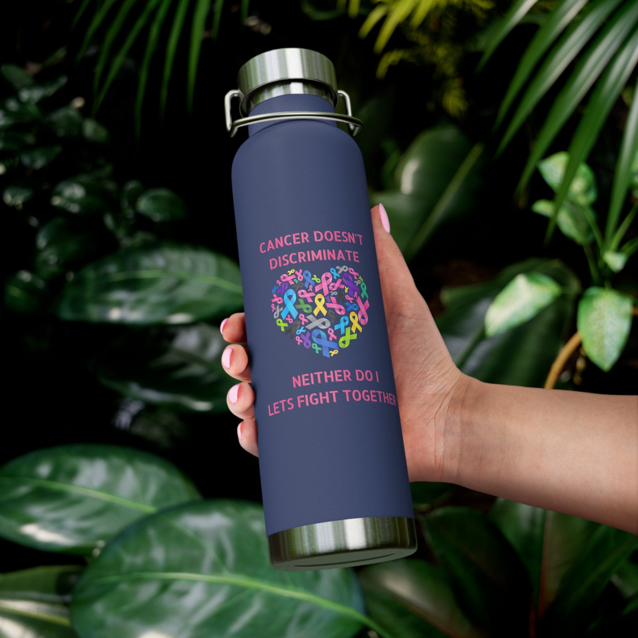 Cancer Doesn't Discriminate 22oz Insulated Water Bottle
