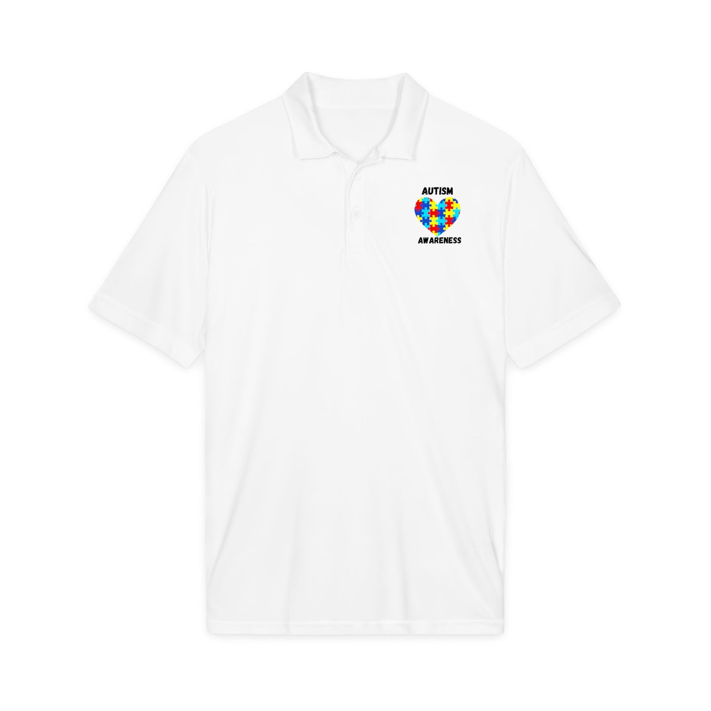 Autism Puzzle Heart Polo - Black