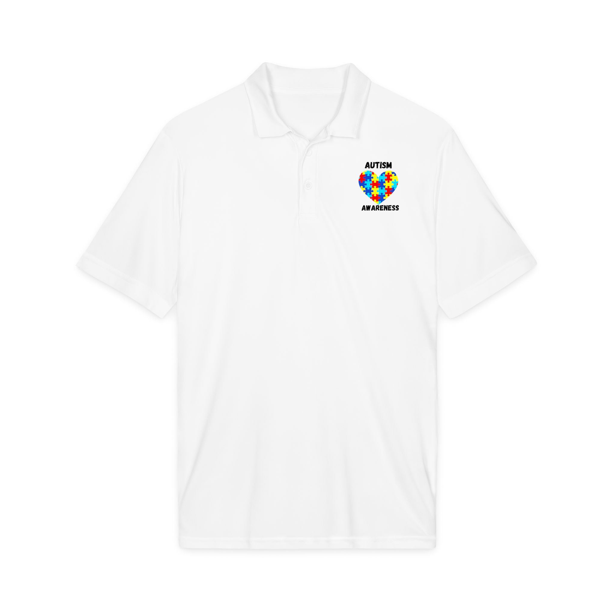 Autism Puzzle Heart Polo - Black