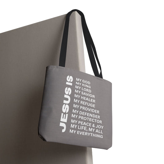 Christian JESUS IS Tote Bag - Grey