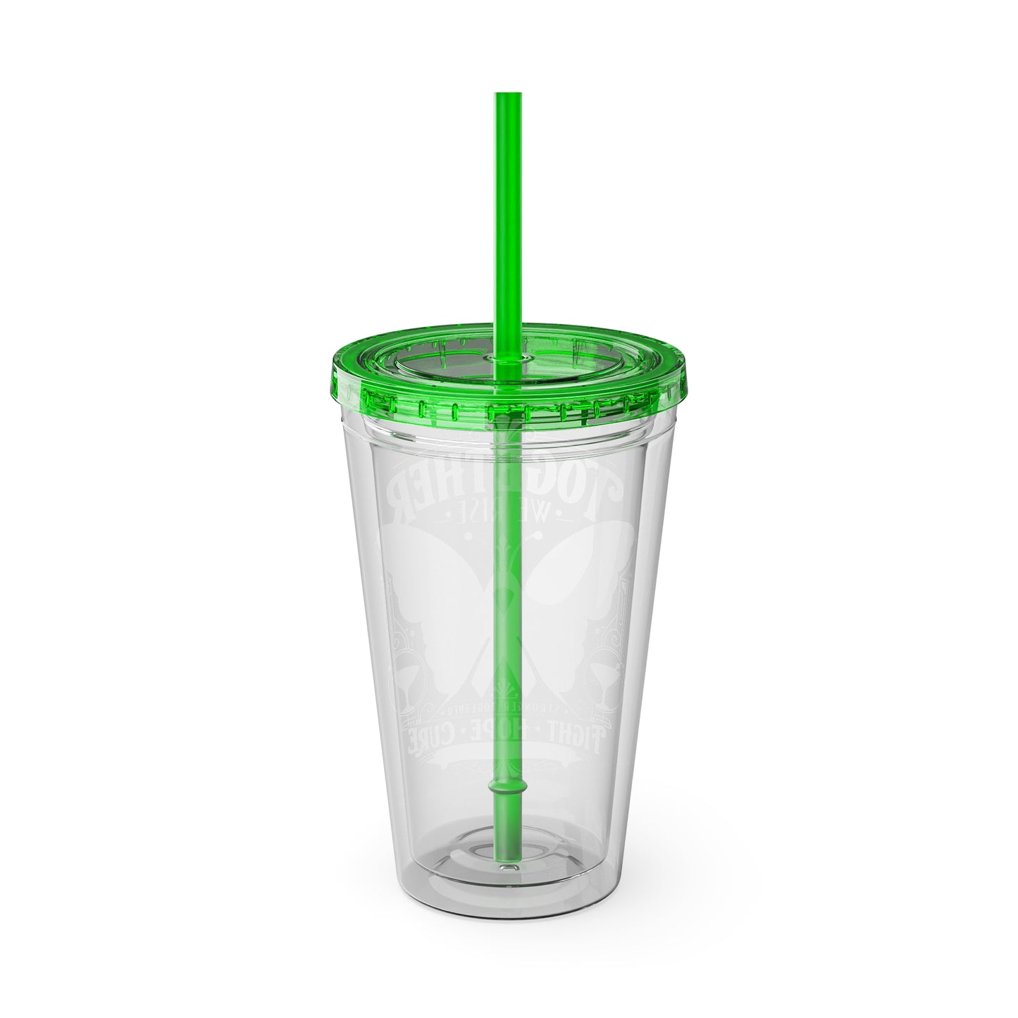 Together We Rise Butterfly Breast Cancer 16oz Tumbler with Straw