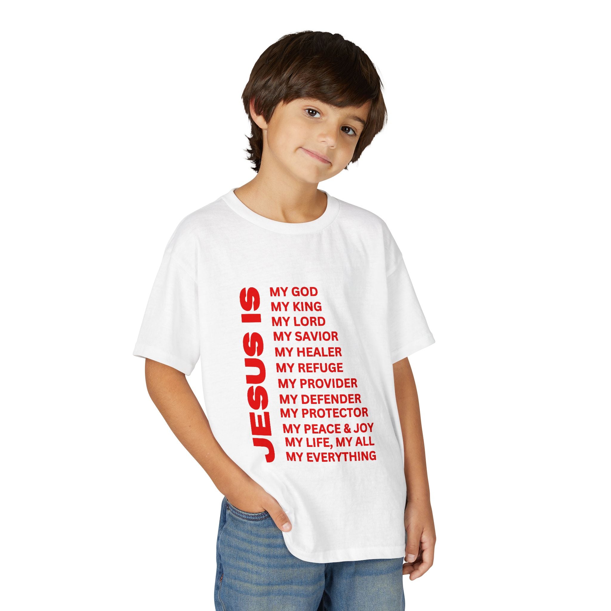 Christian JESUS IS Youth Short Sleeve - Red