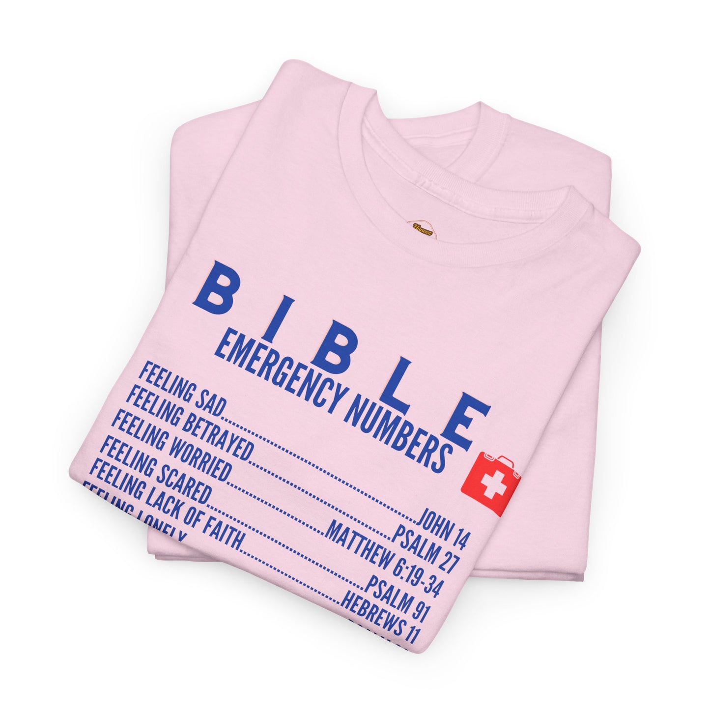 Bible Emergency Numbers Tee - Blue