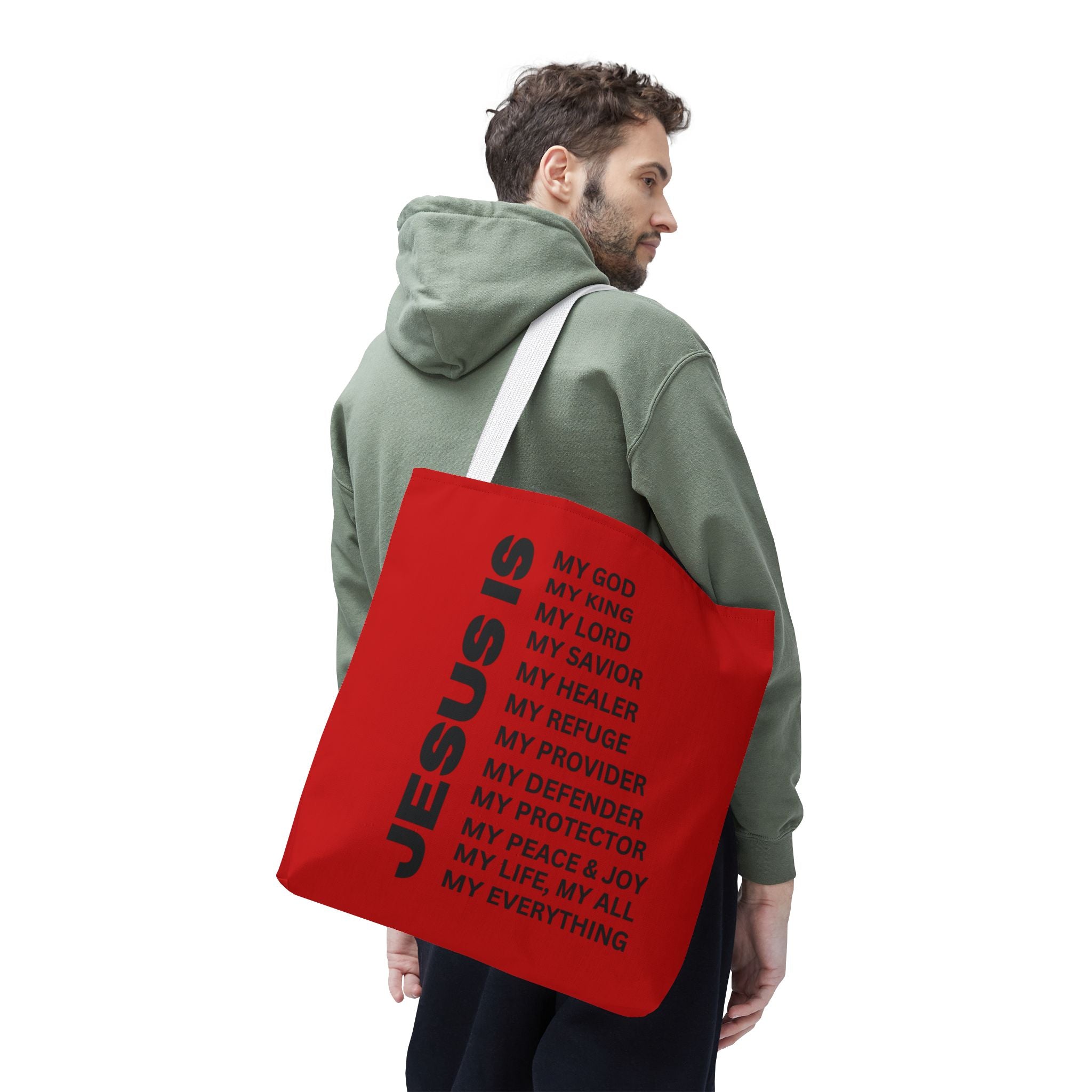 Christian JESUS IS Tote Bag - Red