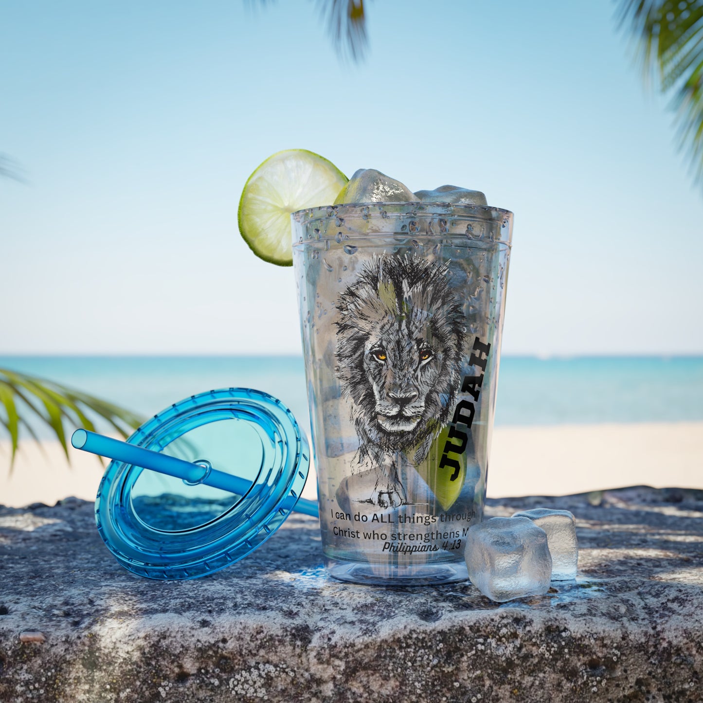 Lion of Judah 16oz Tumbler with Straw