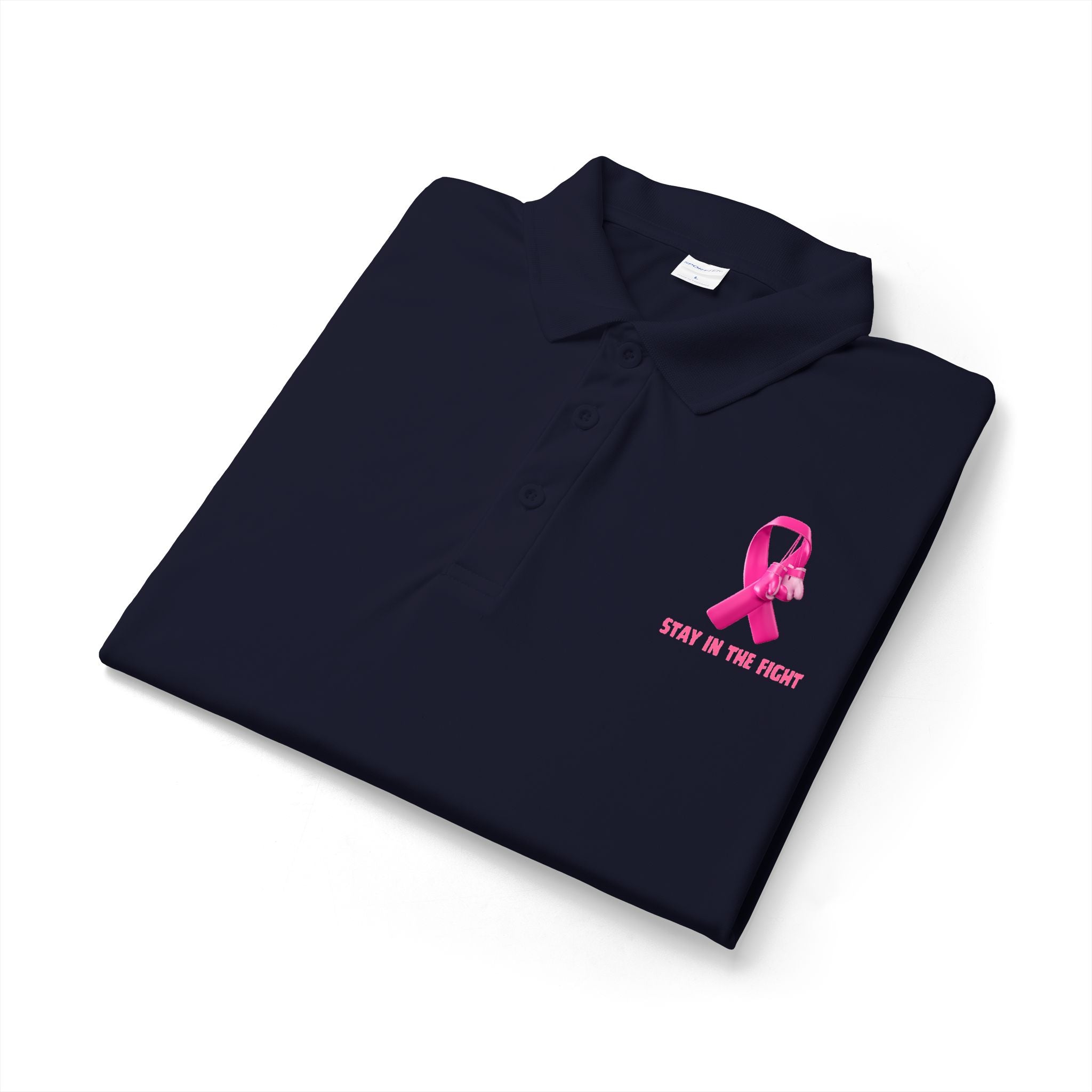 Breast Cancer Pink Ribbon “Stay in the Fight” Polo