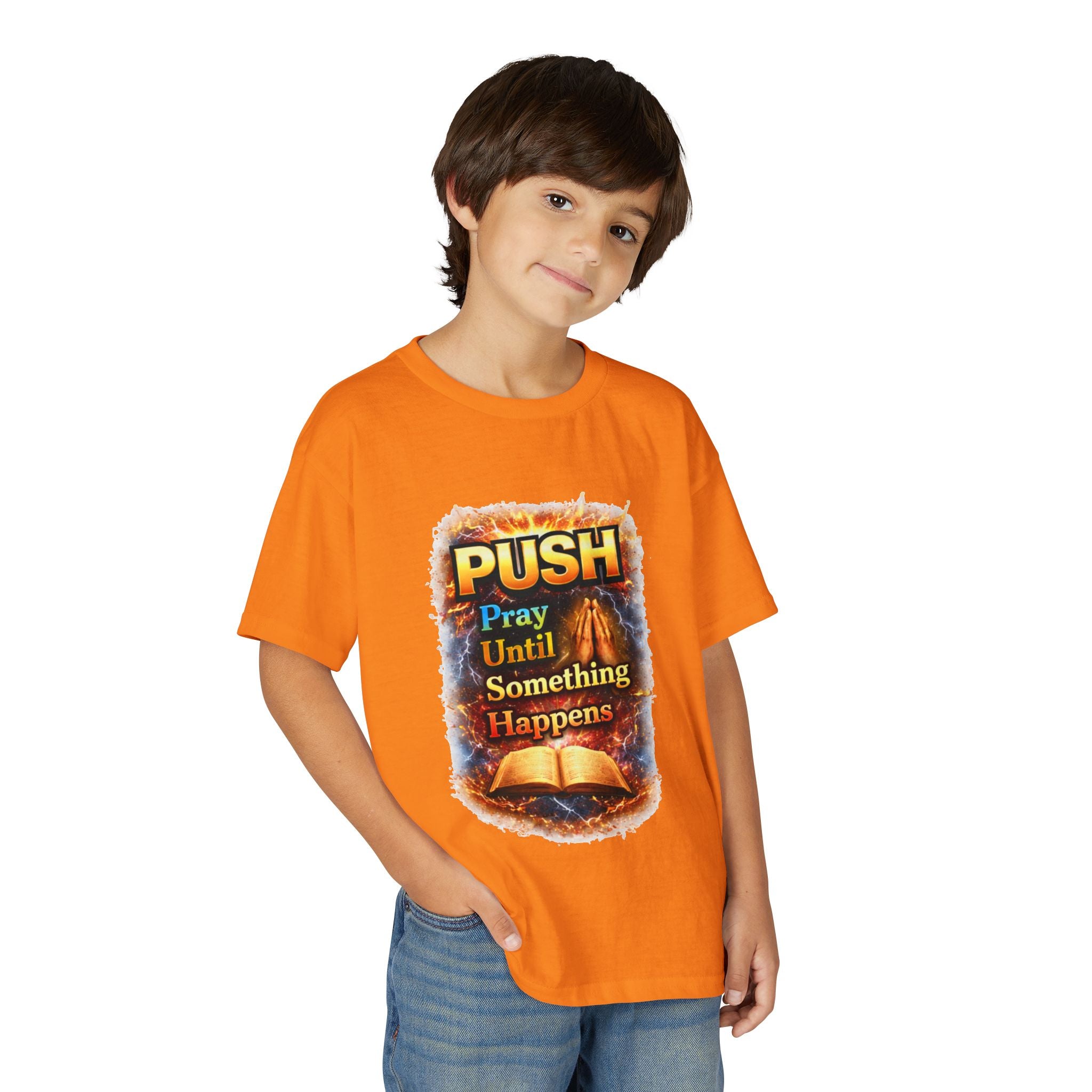 "Push: Pray Until Something Happens" Youth T-shirt - Bible