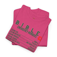 Bible Emergency Numbers Tee - Green