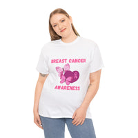 Breast Cancer Awareness Tee with Pink Butterfly & Ribbon