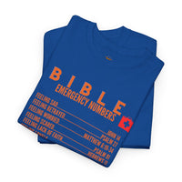Bible Emergency Numbers Tee - Orange