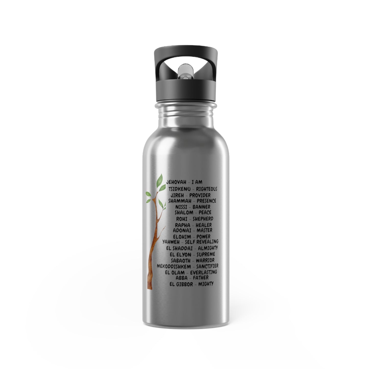 Characteristic Names of God 20oz Stainless Water Bottle with Straw