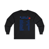 Bible Emergency Numbers Long Sleeve Tee - Blue