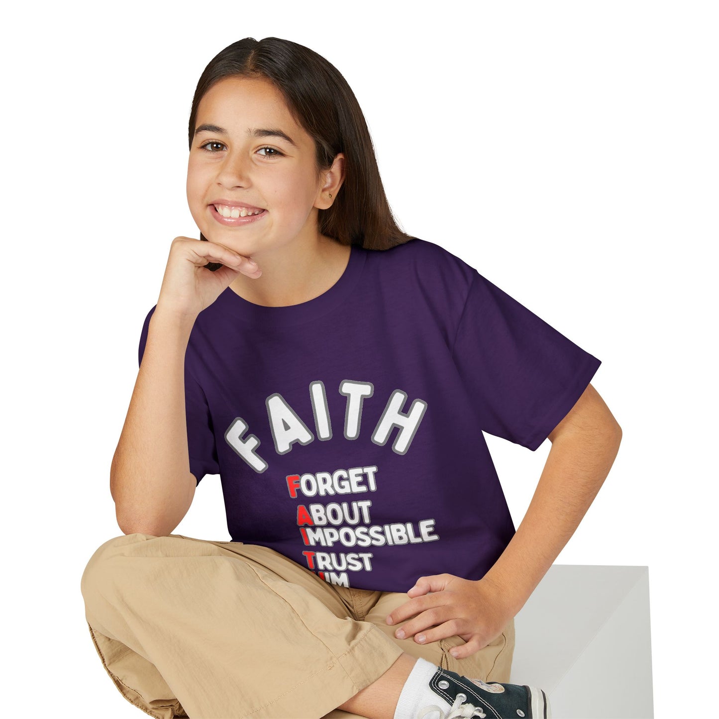 Forget About Impossible, Trust Him Youth Christian Tee