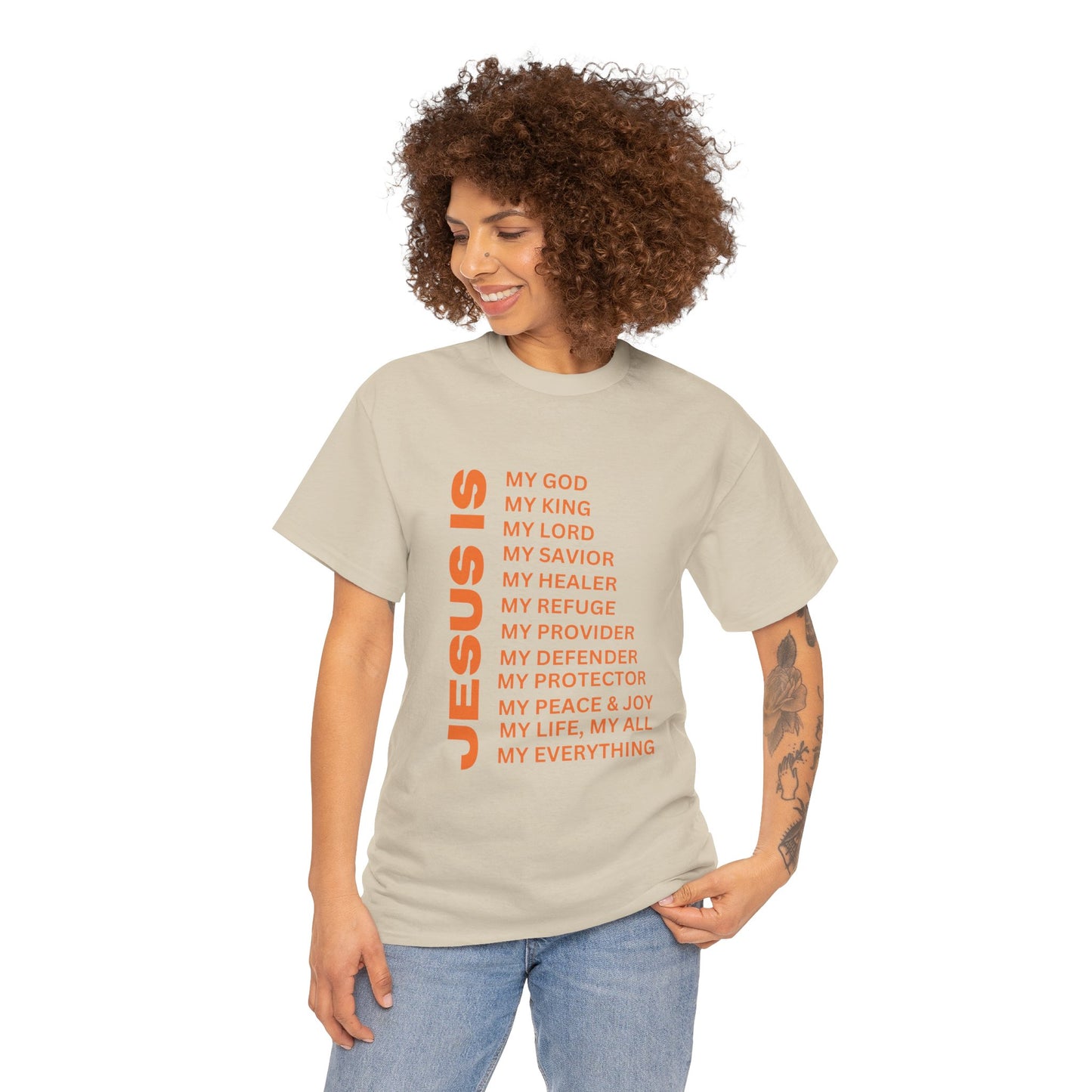 Christian JESUS IS T‑Shirt - Orange