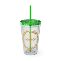 Jesus Crown of Thorns 16oz Tumbler with Straw