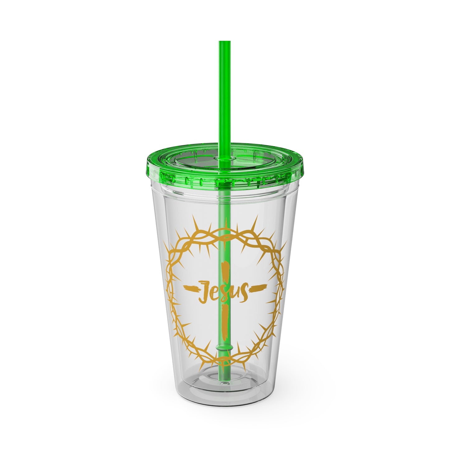 Jesus Crown of Thorns 16oz Tumbler with Straw