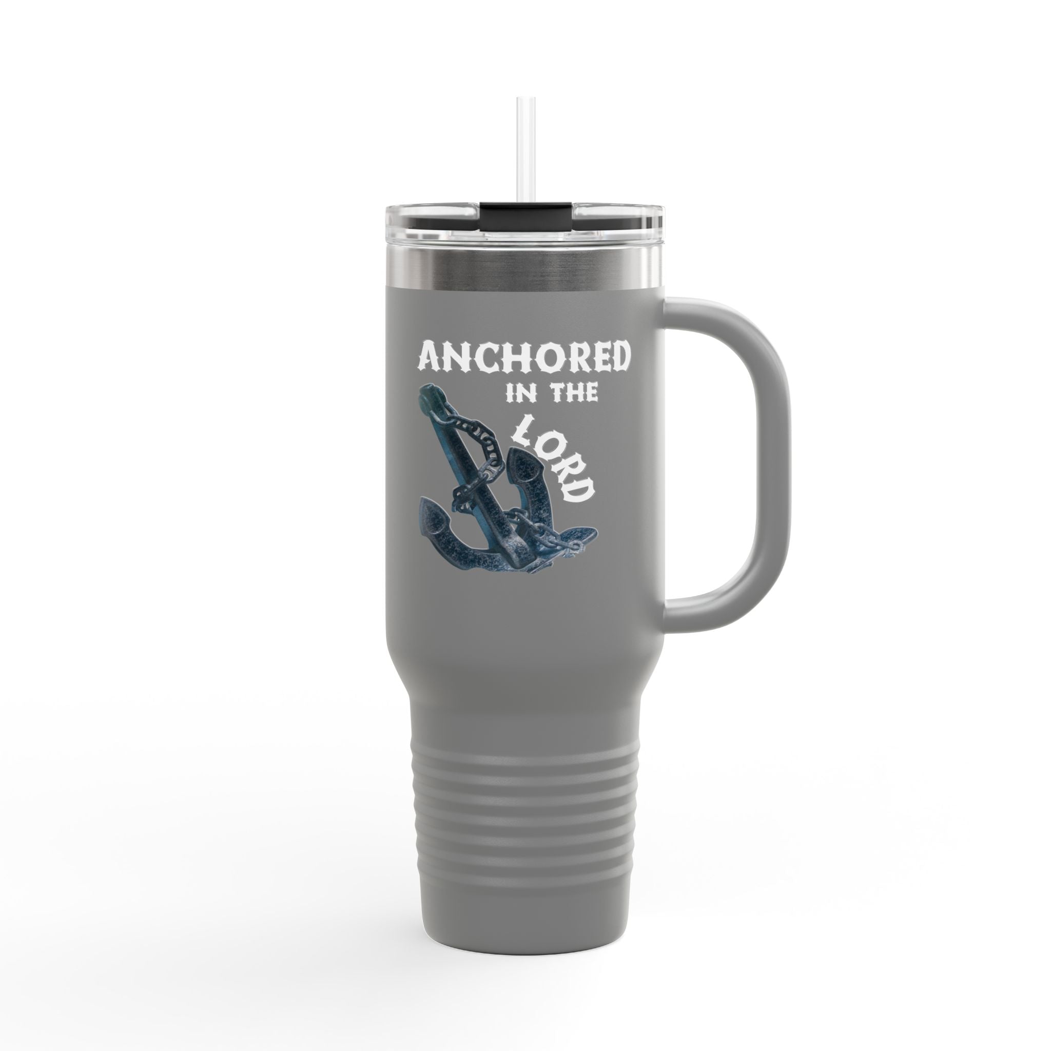 Anchored in the Lord 40oz Insulated Travel Mug White