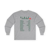 Bible Emergency Numbers Long Sleeve Tee - Green
