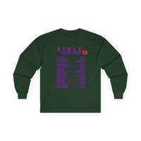 Bible Emergency Numbers Long Sleeve Tee - Purple