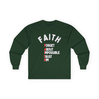 Faith Long-Sleeve Cotton Tee – Forget About Impossible, Trust Him