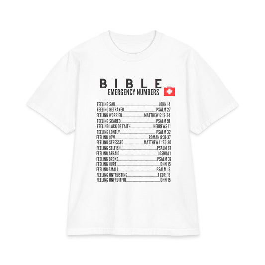 Bible Emergency Numbers - 7X only - Black