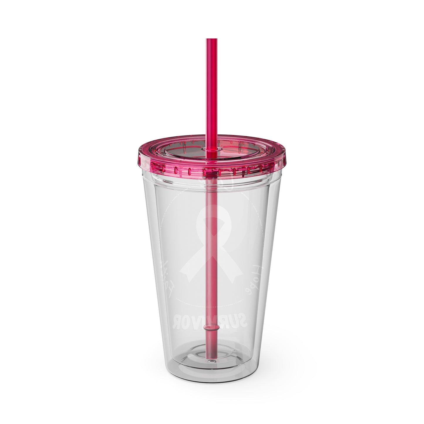 Breast Cancer Survivor 16oz Tumbler with Straw