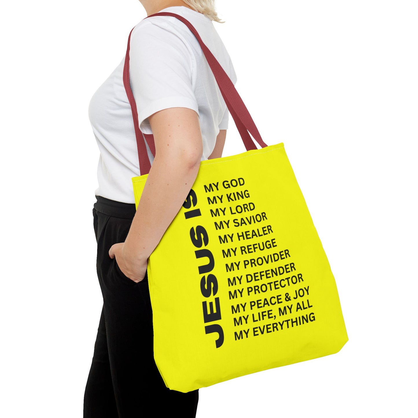 Christian JESUS IS Tote Bag - Yellow