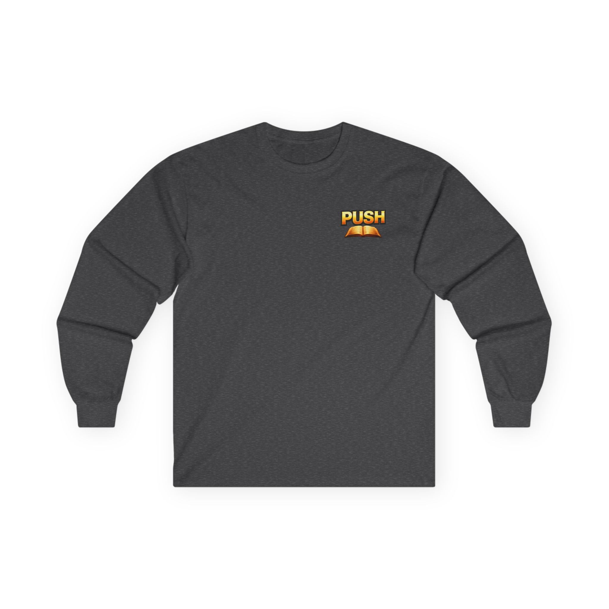 PUSH: Pray Until Something Happens Long Sleeve front/back - Bible