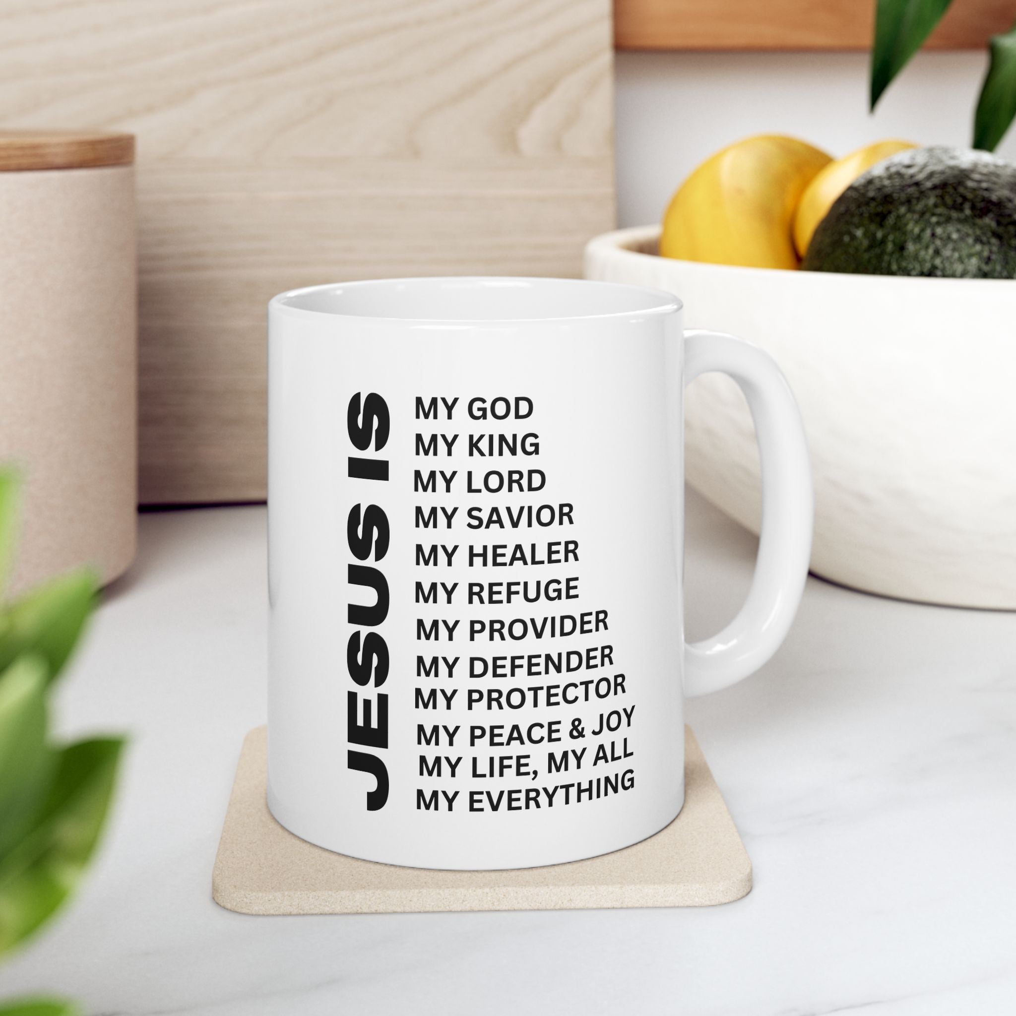Christian JESUS IS White Coffee Mug (11oz, 15oz)