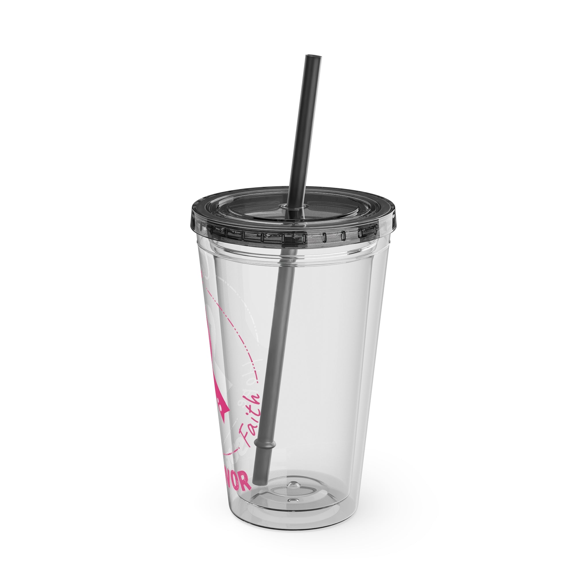 Breast Cancer Survivor 16oz Tumbler with Straw