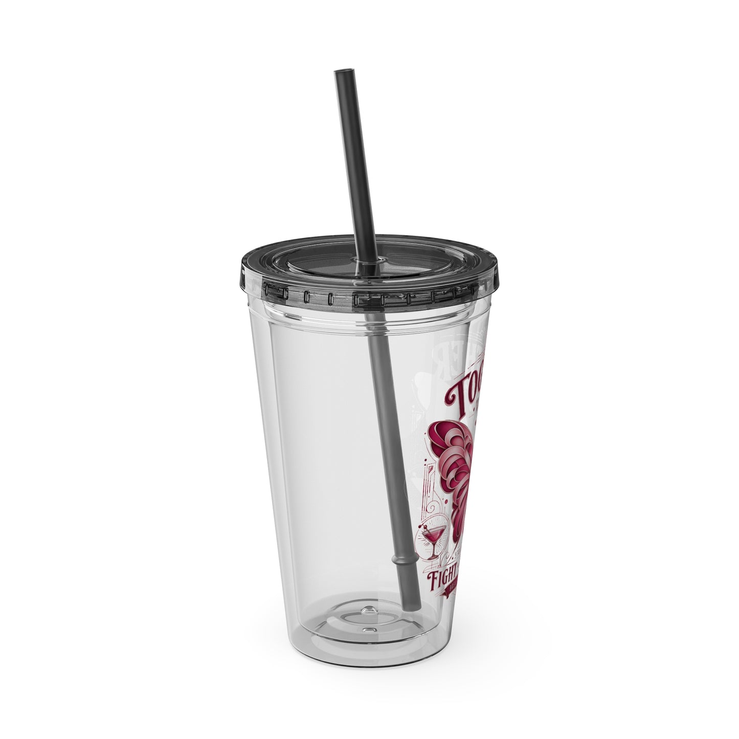 Together We Rise Butterfly Breast Cancer 16oz Tumbler with Straw