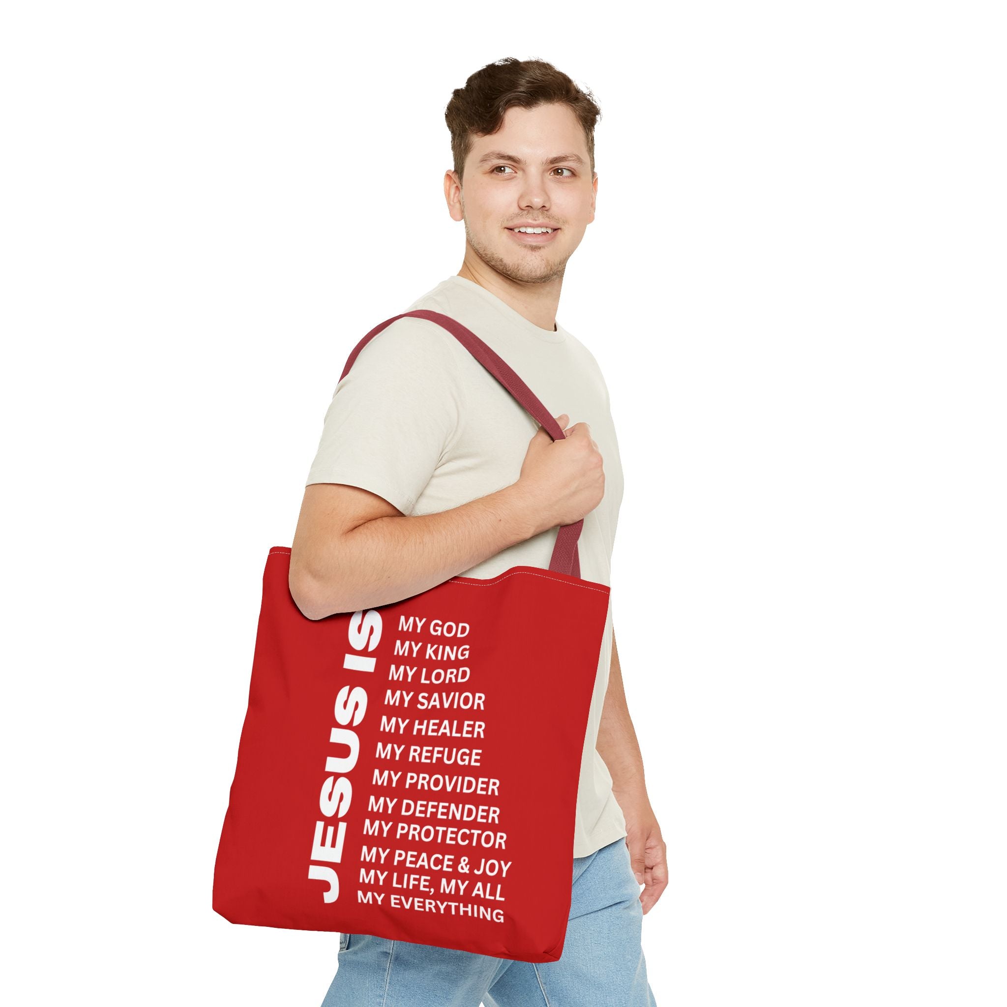 Christian JESUS IS Tote Bag - Red