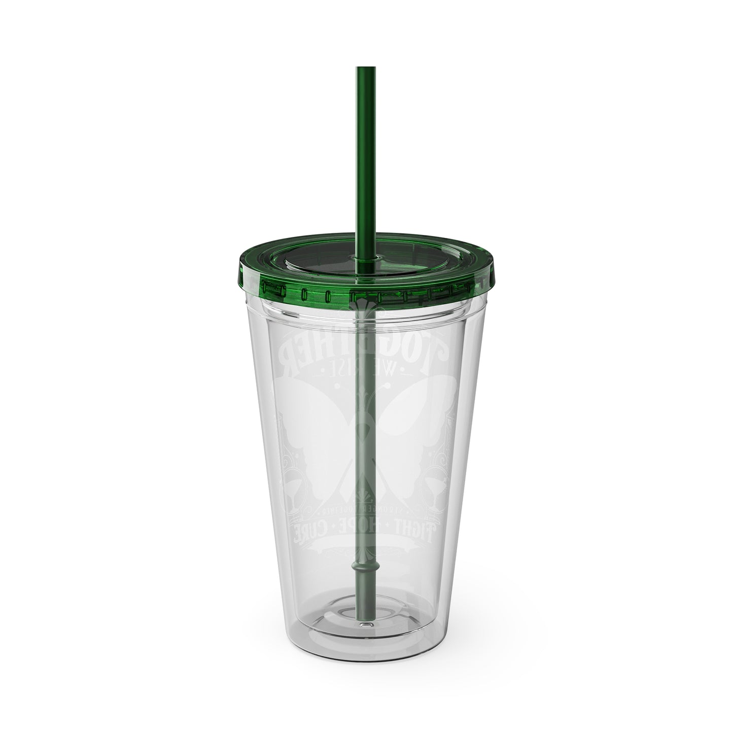 Together We Rise Butterfly Breast Cancer 16oz Tumbler with Straw
