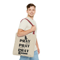 Pray On It Pray Over It Pray Through It Tote Bag - Sand