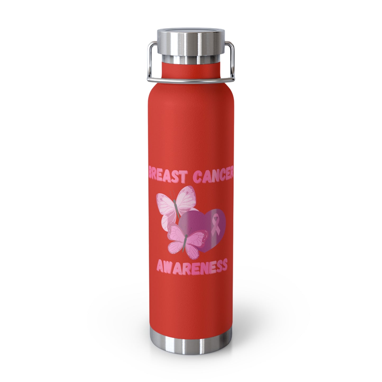 Butterfly Breast Cancer Awareness 22oz Insulated Water Bottle